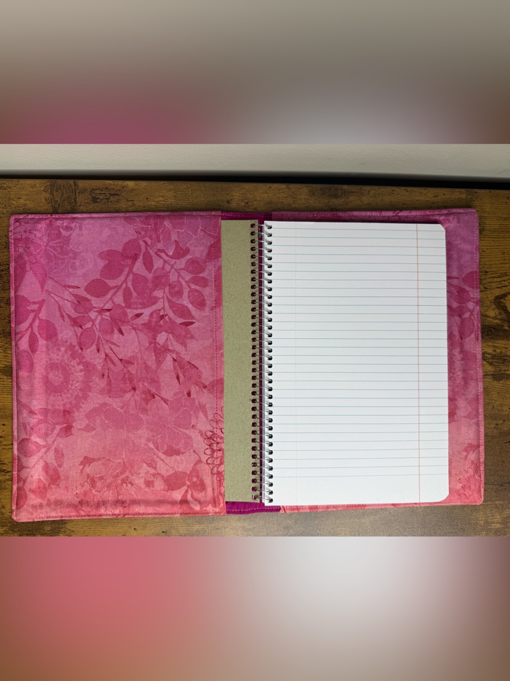 Handmade Pink & Purple Floral Spiral Notebook Cover